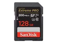 SanDisk Extreme Pro - Tarjeta de memoria flash - 128 GB - Video Class V30 / UHS-I U3 / Class10 - SDXC UHS-I SDSDXXD-128G-GN4IN