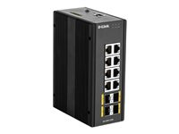 D-Link DIS 300G-12SW - Conmutador - Gestionado - 8 x 10/100/1000 + 4 x 100/1000 SFP - montaje en riel DIN, montaje en pared DIS-300G-12SW