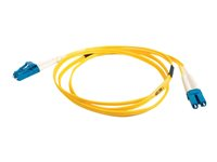 C2G LC-LC 9/125 OS1 Duplex Singlemode PVC Fiber Optic Cable (LSZH) - Cable de interconexión - modo simple LC (M) a modo simple LC (M) - 5 m - fibra óptica - impresión a dos caras - 9/125 micrones - OS1 - sin halógenos - amarillo 85607