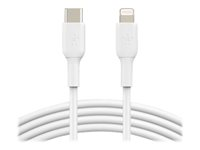 Belkin BOOST CHARGE - Cable Lightning - USB-C macho a Lightning macho - 1 m - blanco - suministro de potencia USB (18W) - para Apple iPad/iPhone/iPod (Lightning) CAA003BT1MWH