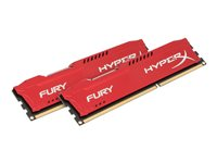 HyperX FURY - DDR3 - kit - 8 GB: 2 x 4 GB - DIMM de 240 contactos - 1866 MHz / PC3-14900 - CL10 - 1.5 V - sin búfer - no ECC - rojo HX318C10FRK2/8