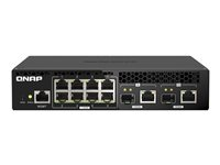 QNAP QSW-M2108R-2C - Conmutador - Gestionado - 8 x 2.5GBase-T + 2 x combo 10 Gigabit SFP+/RJ-45 - sobremesa, montaje en rack QSW-M2108R-2C