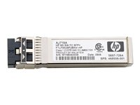 HPE Short Range - Módulo de transceptor SFP+ - 8Gb Fibre Channel - para BLc3000 Enclosure; BLc7000 Three-Phase Enclosure; StorageWorks SN6000C 16, SN6000C 32 AJ906A