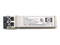 HPE B-Series - Módulo de transceptor SFP+ - canal de fibra de 8 Gb (onda corta) - Fibre Channel - para HPE 32, 48, 8/24, 8/8, SAN Switch 8/80, SN8000B 32, SN8000B 48; StoreFabric 8/24 8Gb AJ716B