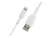 Belkin BOOST CHARGE - Cable Lightning - Lightning macho a USB macho - 1 m - blanco (paquete de 2) - para Apple iPad/iPhone/iPod (Lightning) CAA001BT1MWH2PK