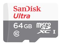 SanDisk Ultra - Tarjeta de memoria flash (adaptador microSDHC a SD Incluido) - 64 GB - Class 10 - microSDXC UHS-I SDSQUNR-064G-GN3MA