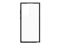 OtterBox React Series - Carcasa trasera para teléfono móvil - policarbonato, elastómero termoplástico (TPE) - transparente, cristal negro - para Samsung Galaxy S22 Ultra 77-86645