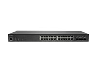 SonicWall Switch SWS14-24FPOE - Conmutador - Gestionado - 24 x 10/100/1000 (PoE+) + 4 x 10 Gigabit SFP+ - montaje en rack - PoE+ (410 W) - con Asistencia 24x7 durante 3 años 02-SSC-8376