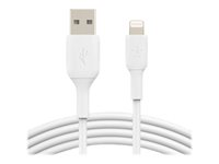 Belkin BOOST CHARGE - Cable Lightning - Lightning macho a USB macho - 2 m - blanco - para Apple 10.5-inch iPad Pro; 12.9-inch iPad Pro (2nd generation); iPhone 11, 11 Pro, 11 Pro Max, 8, XR, XS, XS Max CAA001BT2MWH